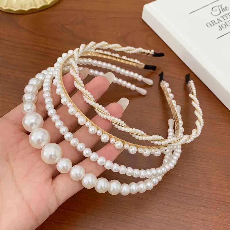 1pcs Mix Fancy White Imitation Pearl Headbands Elegant Hair Accessories