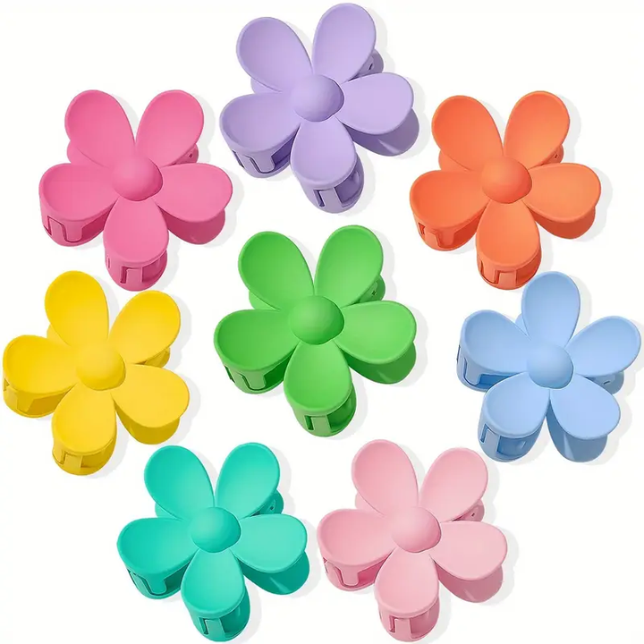 Big Size 1 pcs Floral Hair Claws – Matte, Non-Slip, Strong Grip for Thin Hair.