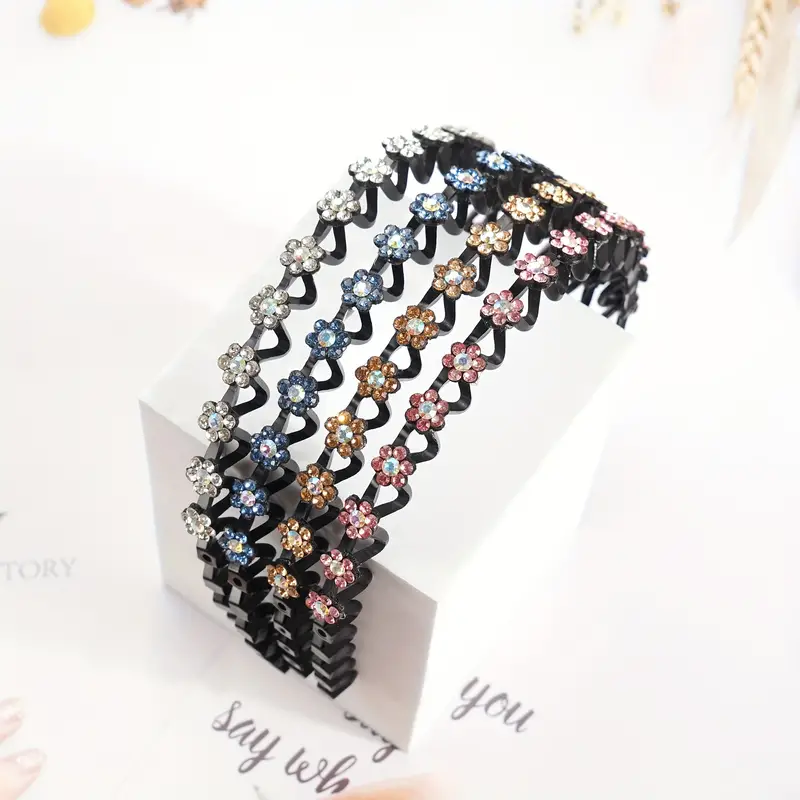 1 Pcs Elegant Sparkling Rhinestone Flower Fancy Headbands