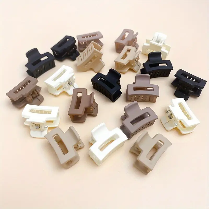 10pcs Matte Milk Tea Mini Hair Clips - Cute, Gentle, Functional