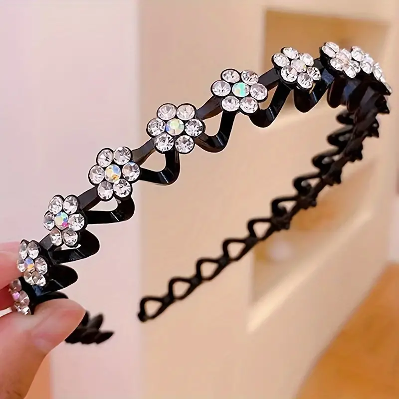 1 Pcs Elegant Sparkling Rhinestone Flower Fancy Headbands