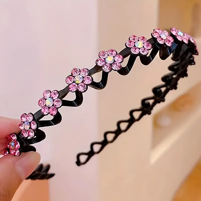 1 Pcs Elegant Sparkling Rhinestone Flower Fancy Headbands