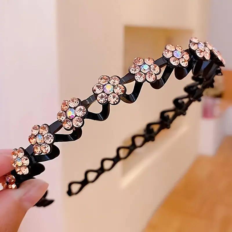 1 Pcs Elegant Sparkling Rhinestone Flower Fancy Headbands