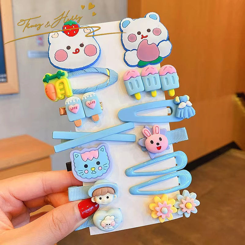 14-Piece Princess Cartoon Hair Clip Set