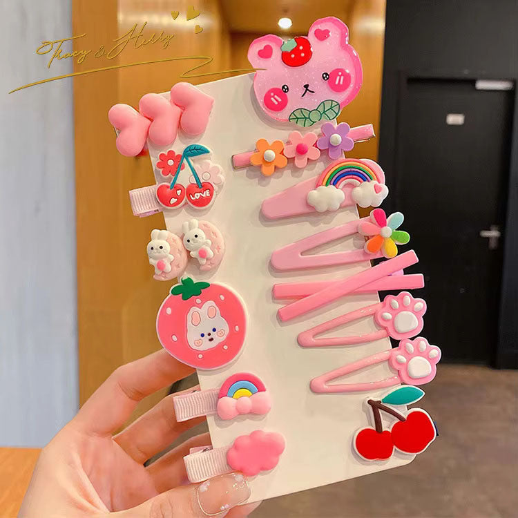 14-Piece Princess Cartoon Hair Clip Set