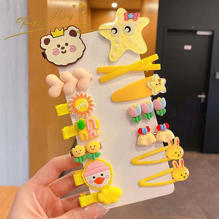 14-Piece Princess Cartoon Hair Clip Set