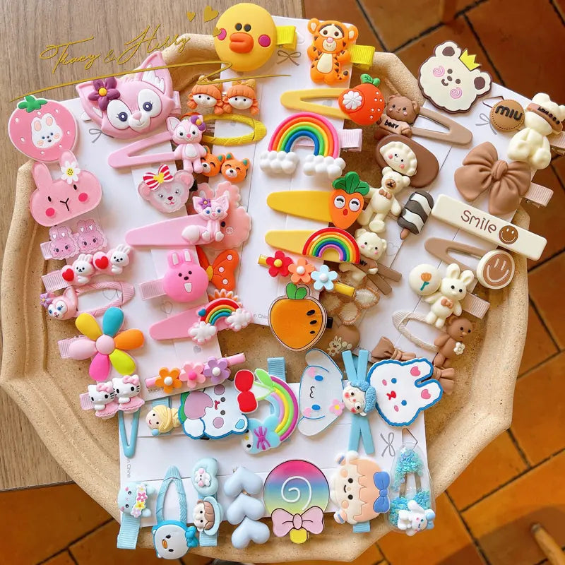 14-Piece Princess Cartoon Hair Clip Set