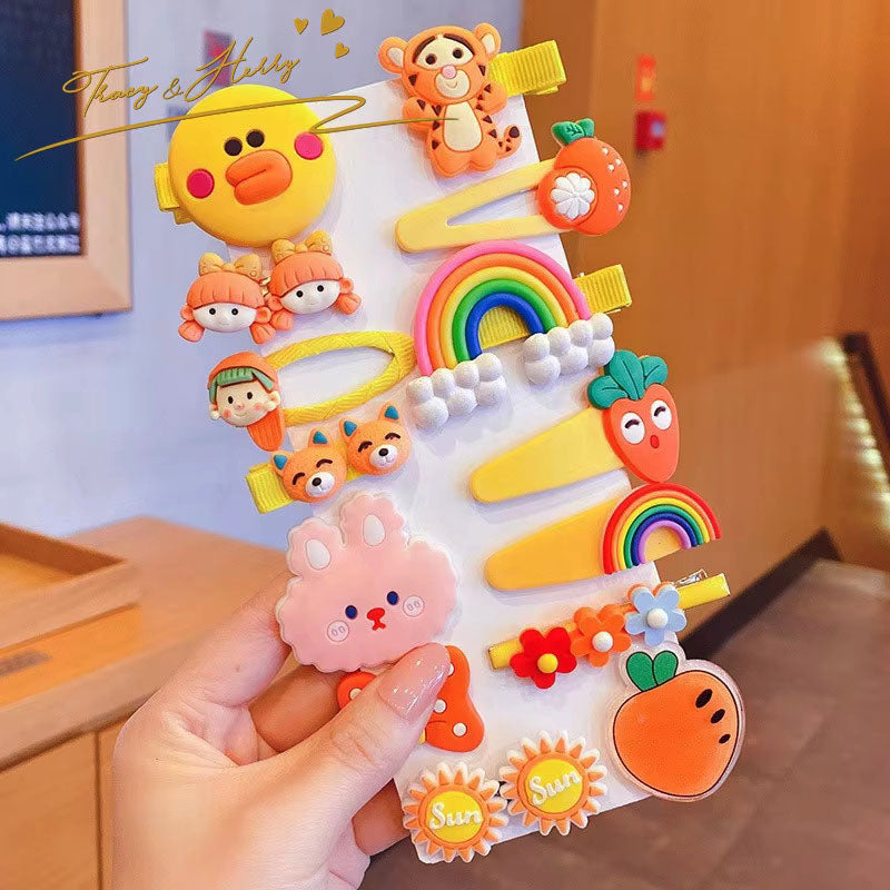 14-Piece Princess Cartoon Hair Clip Set