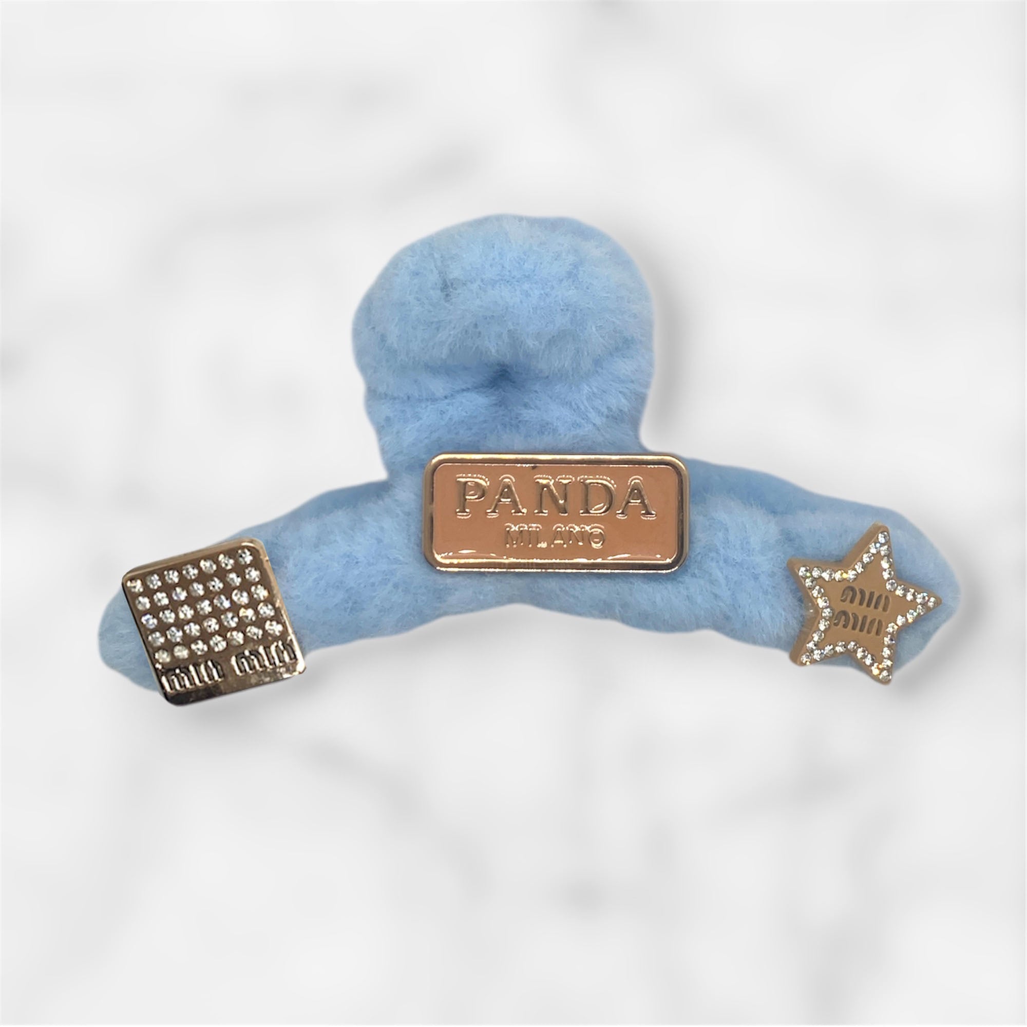 Big Size Thai Velvet Claw Clip with Sparkling Rhinestone Accents – Luxe Panda Milano Edition