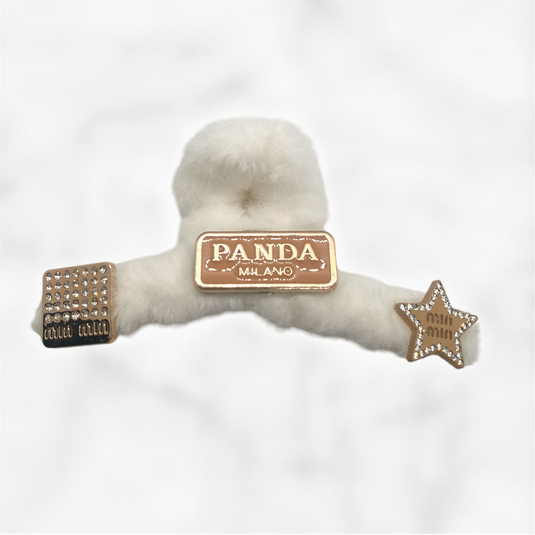 Big Size Thai Velvet Claw Clip with Sparkling Rhinestone Accents – Luxe Panda Milano Edition