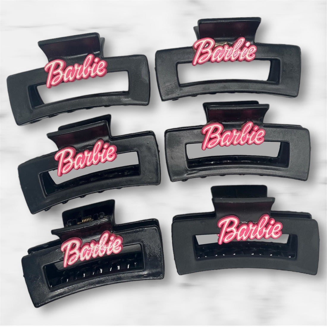 1 Pcs Barbie-Themed Black Hair Claw Clip