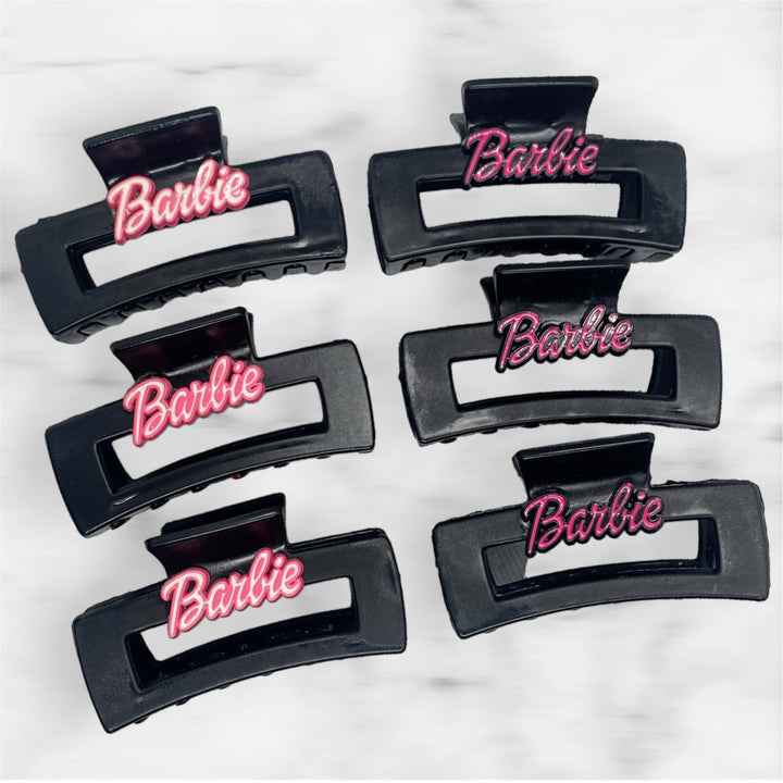 1 Pcs Barbie-Themed Black Hair Claw Clip