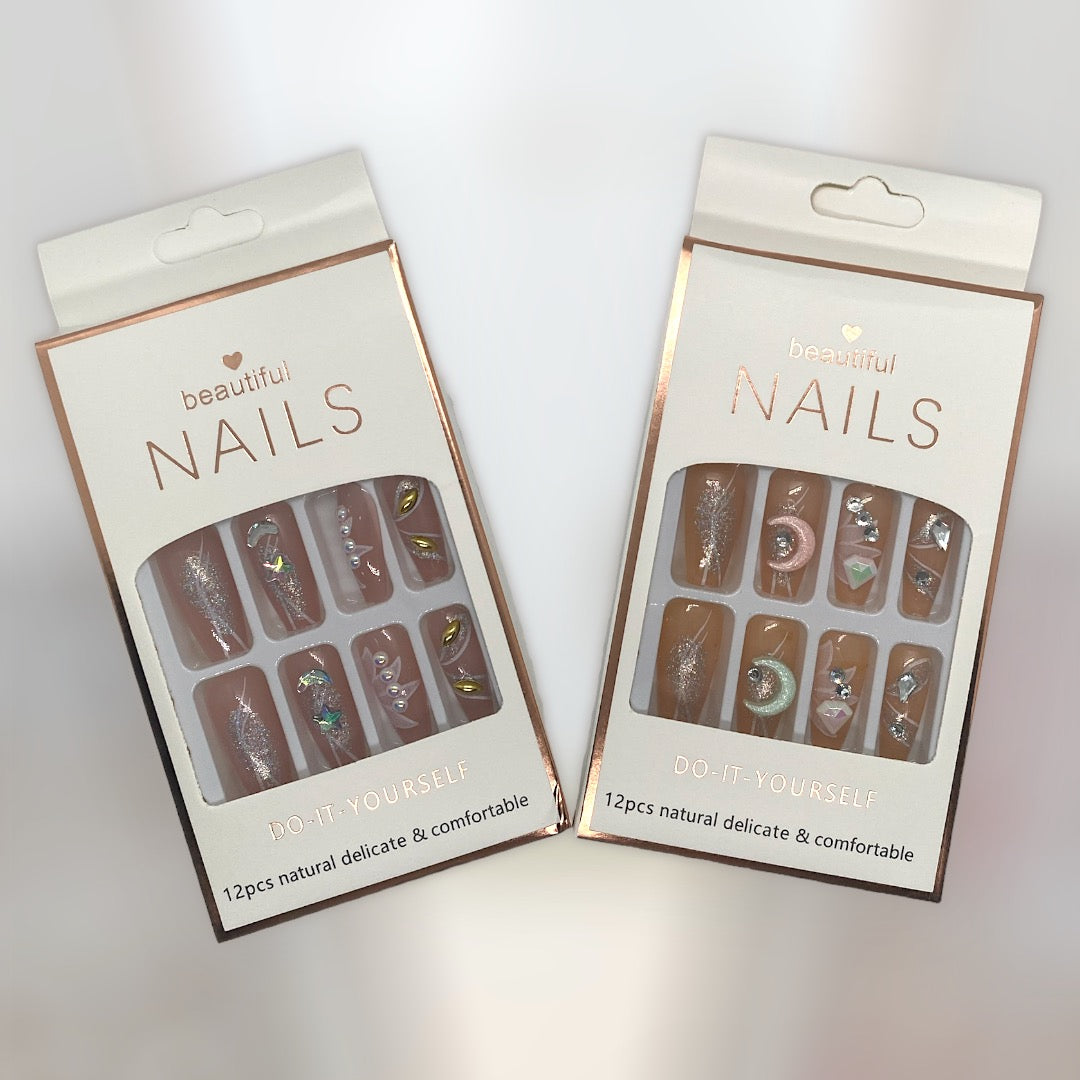 12-Piece Deluxe Nail Art Set - Elegant Designs