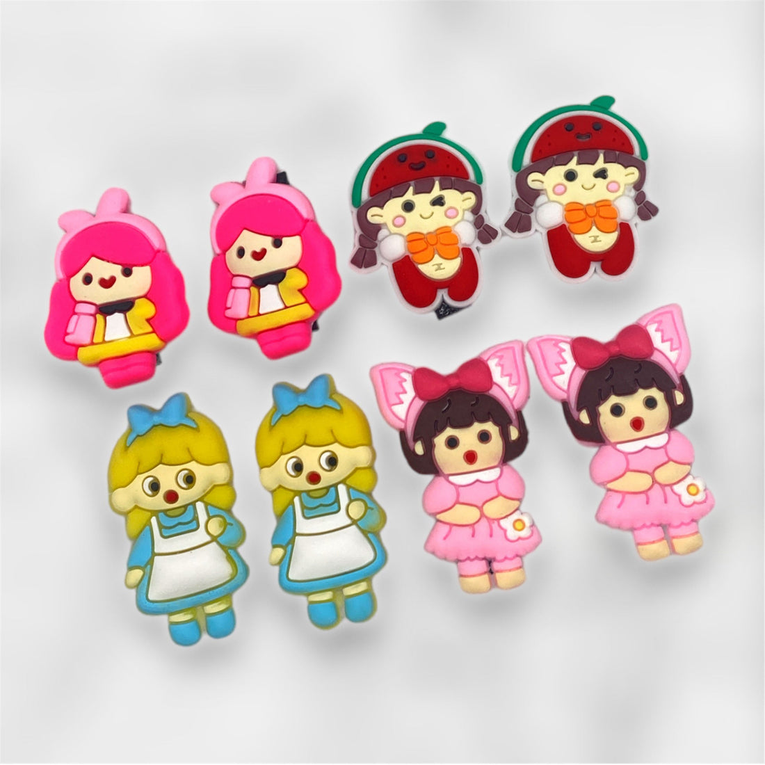 1 Pack Cartoon Cuties Hair Clips and Ties