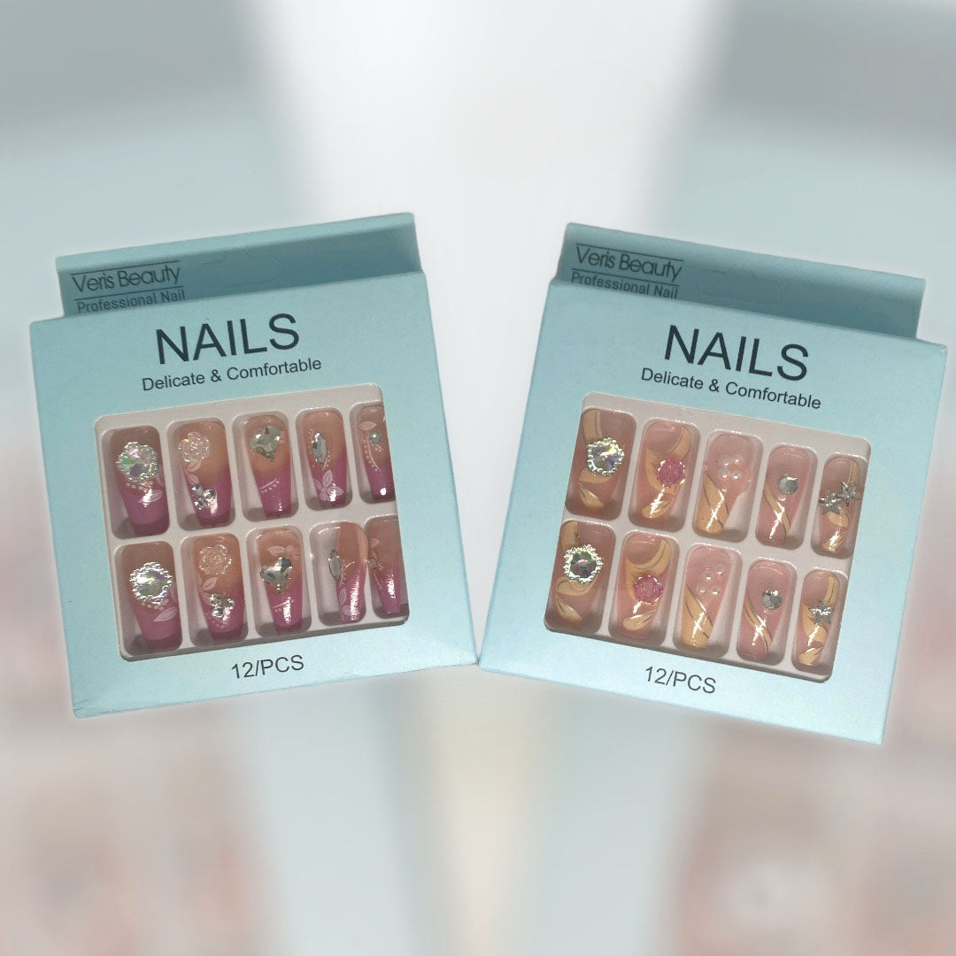 12-Piece Deluxe Nail Art Set - Elegant Designs