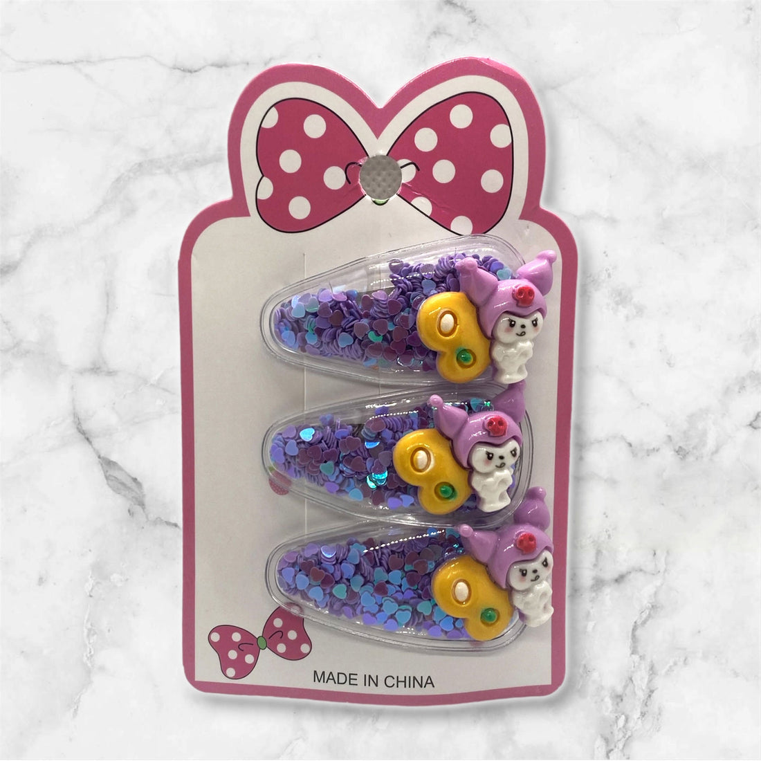 3 Pcs Sparkle Cartoon Hair Pin Set