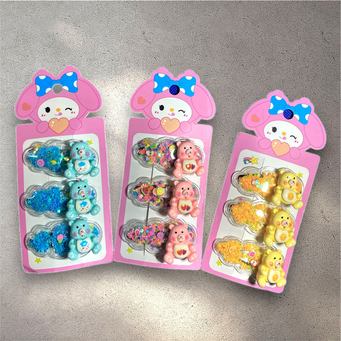 3 Pcs Bear Sparkle & Shine Cartoon Hair Pin