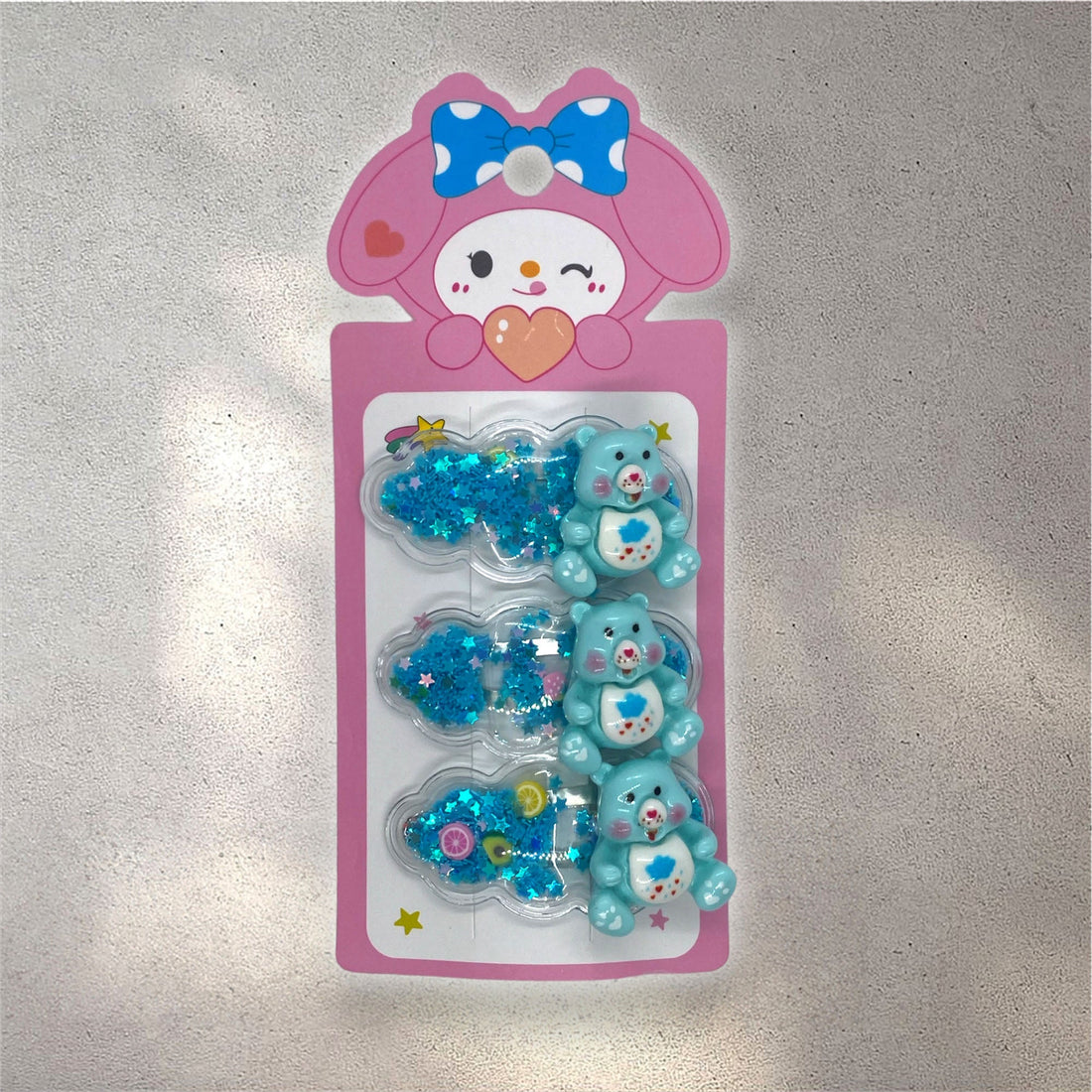 3 Pcs Bear Sparkle & Shine Cartoon Hair Pin