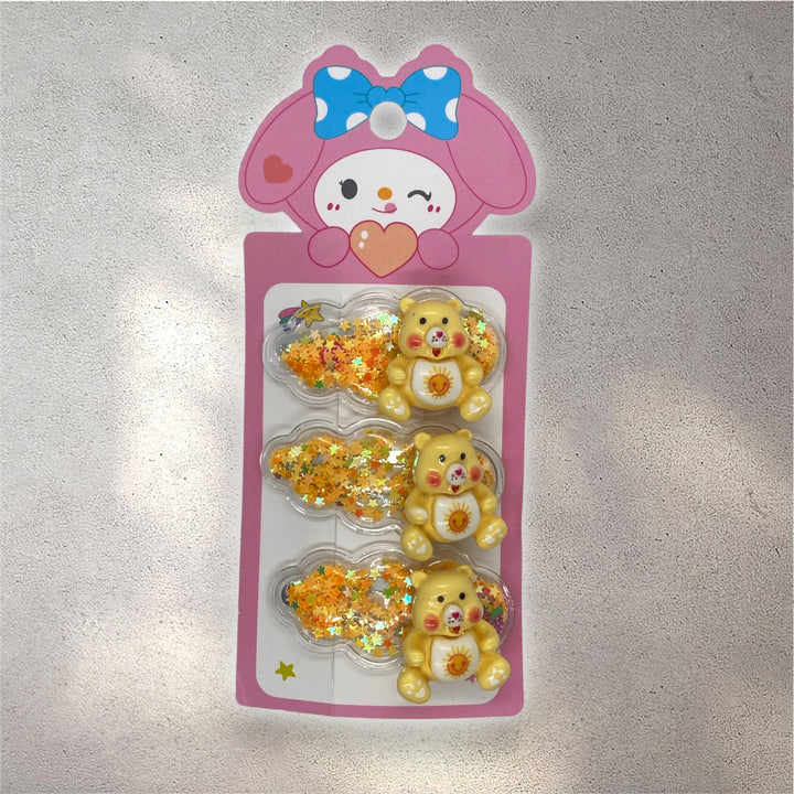 3 Pcs Bear Sparkle & Shine Cartoon Hair Pin