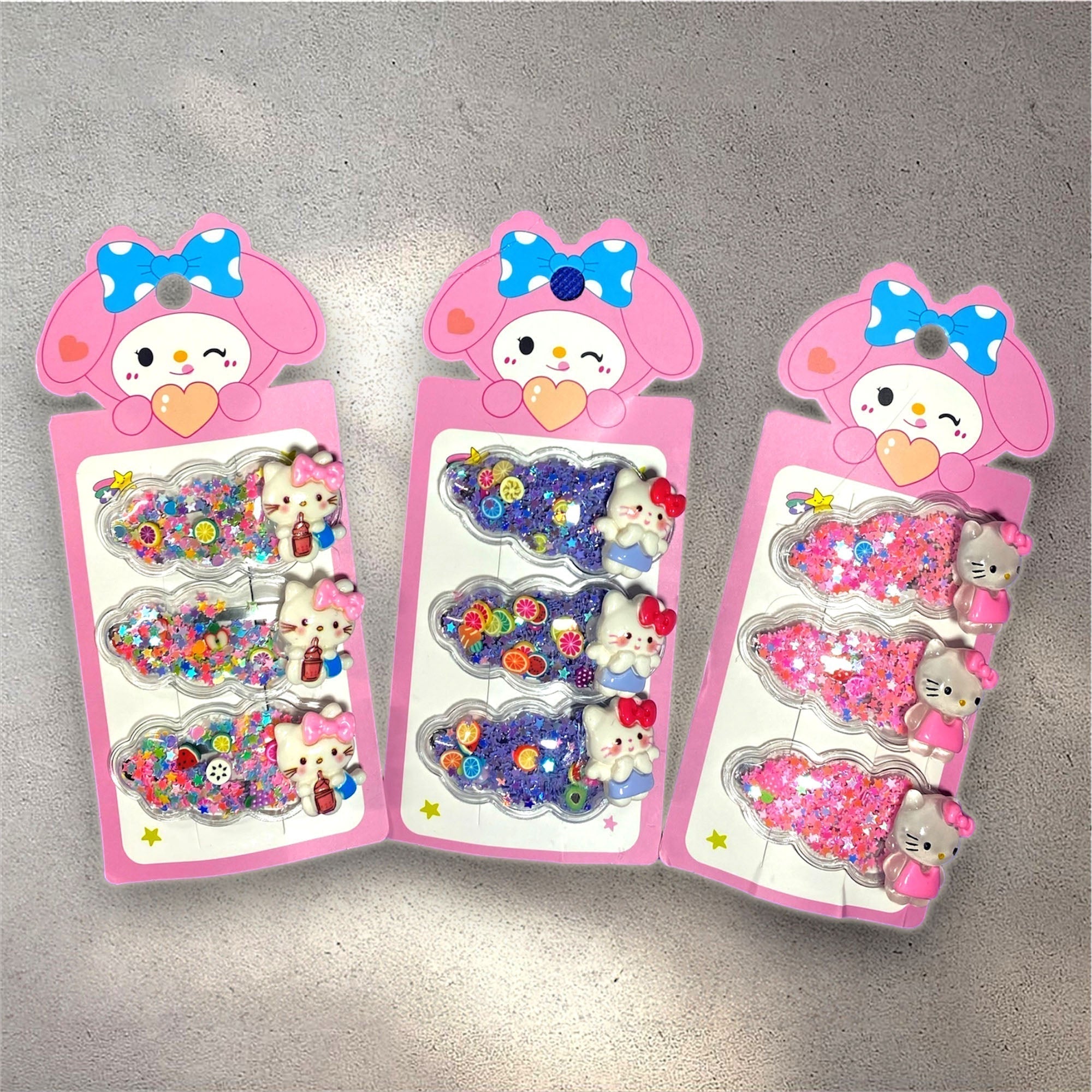 3 Pcs Hello Kitty Sparkling Hair Pin