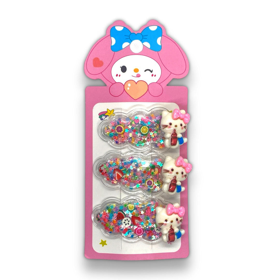 3 Pcs Hello Kitty Sparkling Hair Pin