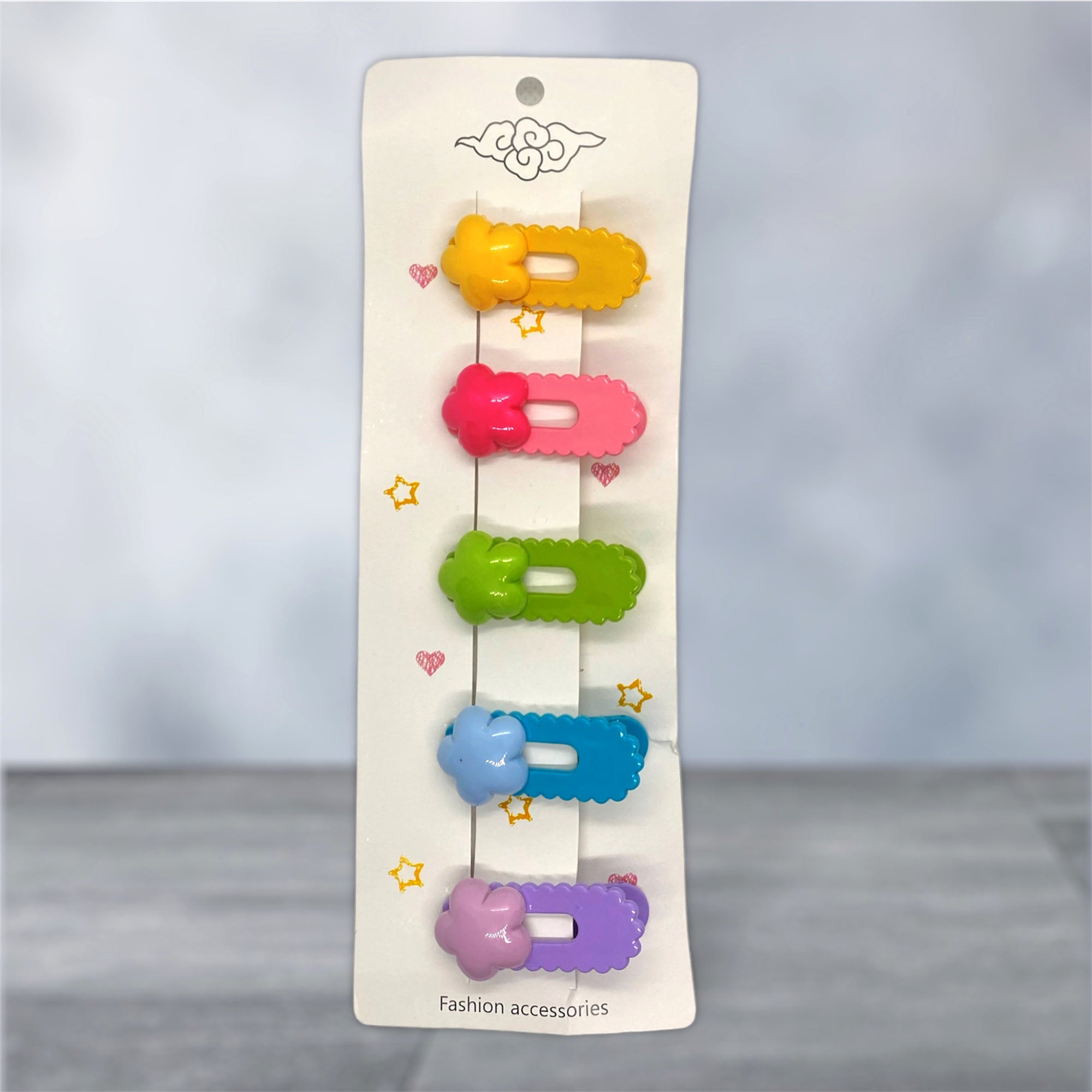 5 Pcs Rainbow Charm Hair Pin Set