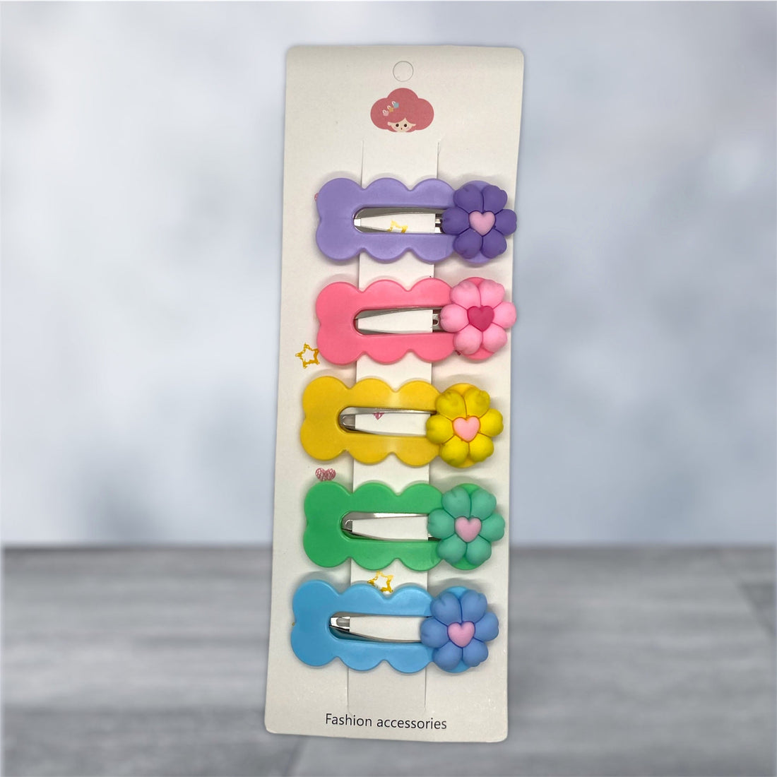 5 Pcs Vibrant Hearts & Swirls Hair Accessories