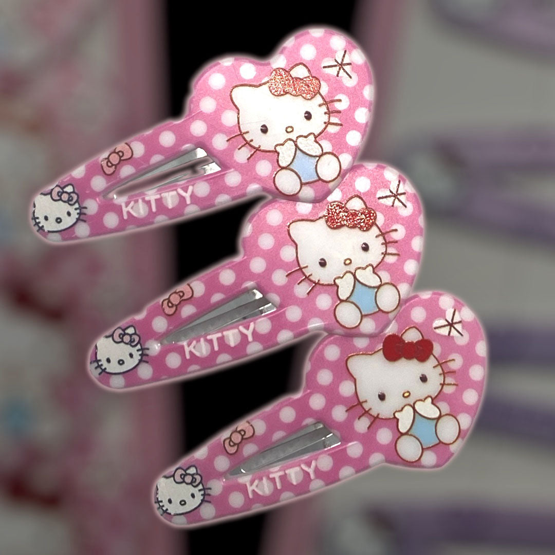 6 Pcs Hello Kitty Hair Clips Set for Girls