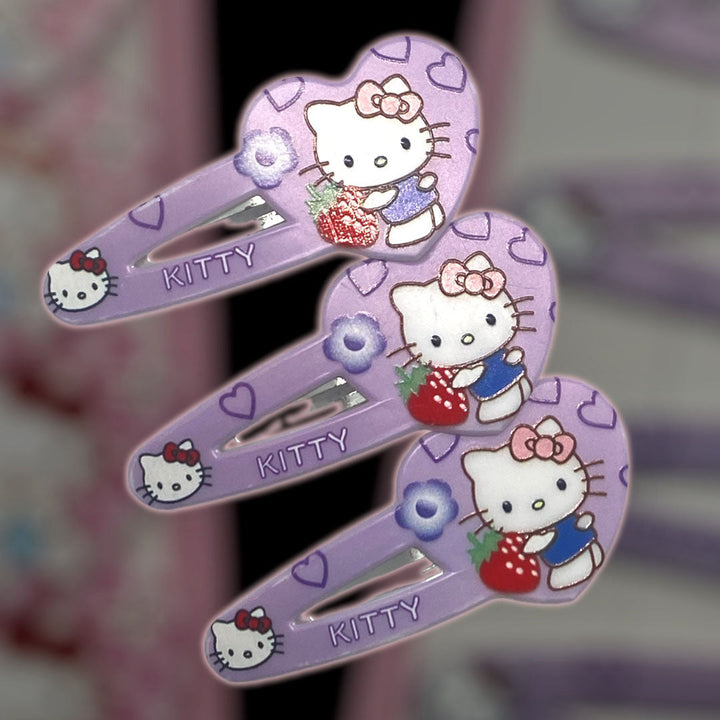 6 Pcs Hello Kitty Hair Clips Set for Girls