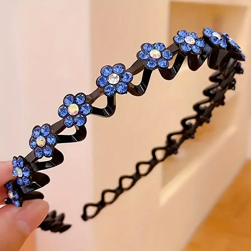 1 Pcs Elegant Sparkling Rhinestone Flower Fancy Headbands