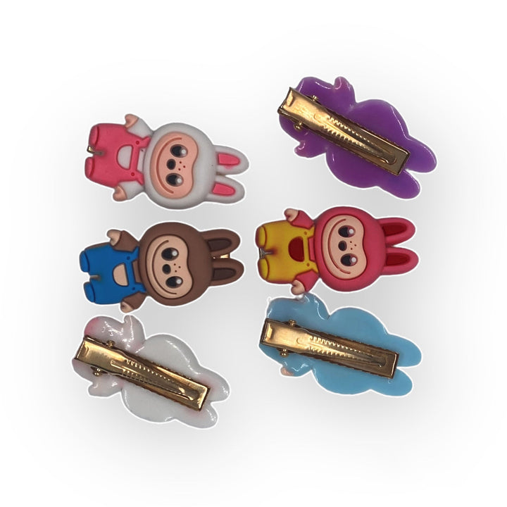 3 Pcs Labubu Kids' Hair Clips Adorable cartoon clips