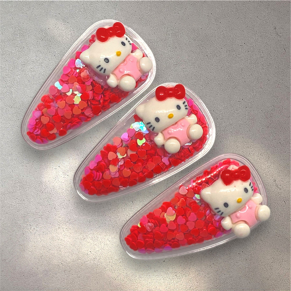 3 Pcs Hello Kitty Sparkling Hair Pin Set