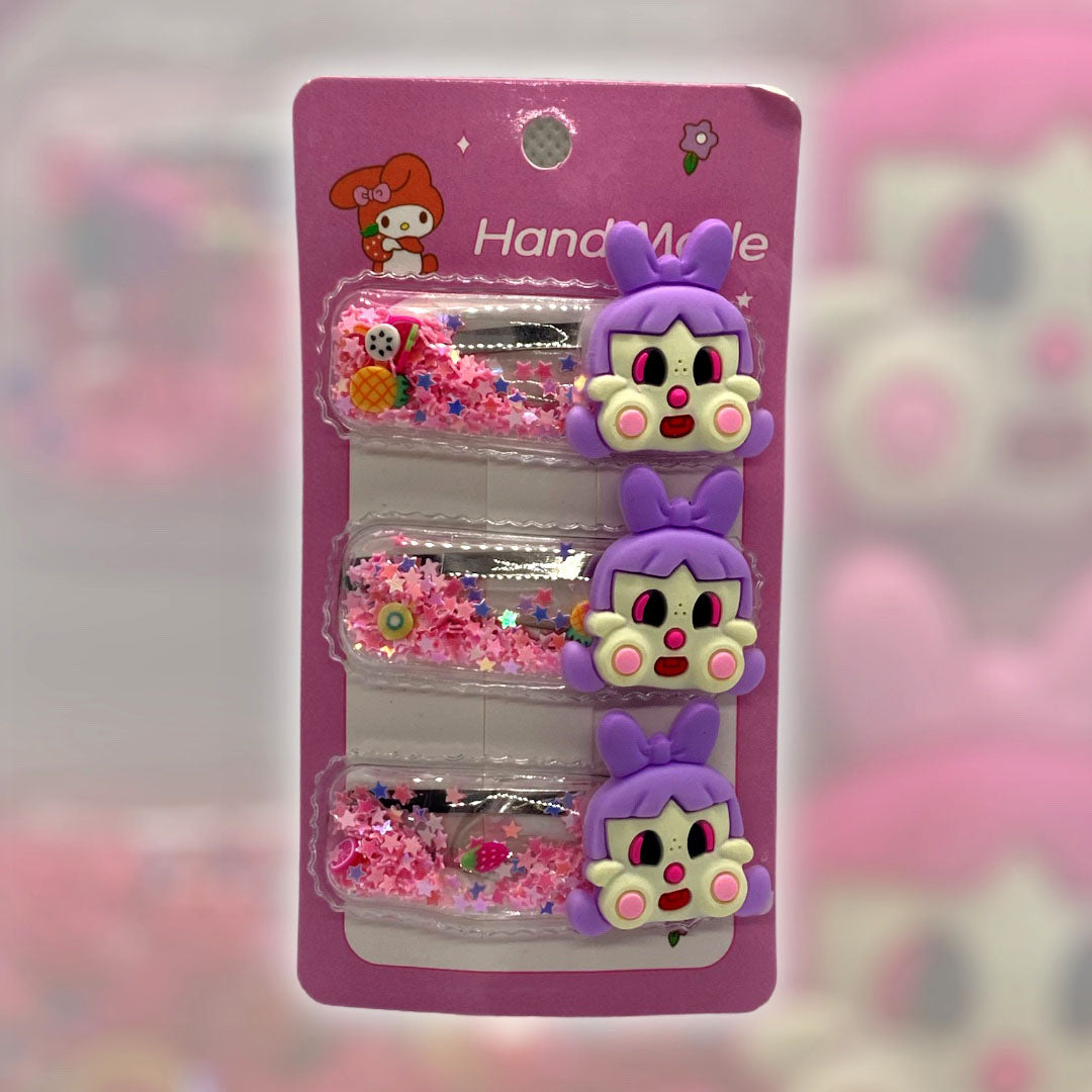 3 Pcs Charming Cartoon Hair Accessories with Sparkle Accents